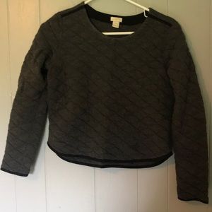 J.crew grey quilted pullover size xs